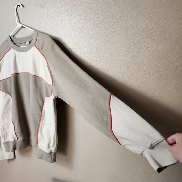 UO Standard Cloth Mens Tan French Terry Retro Crew Neck Sweatshirt-Size S - Picture 5 of 7